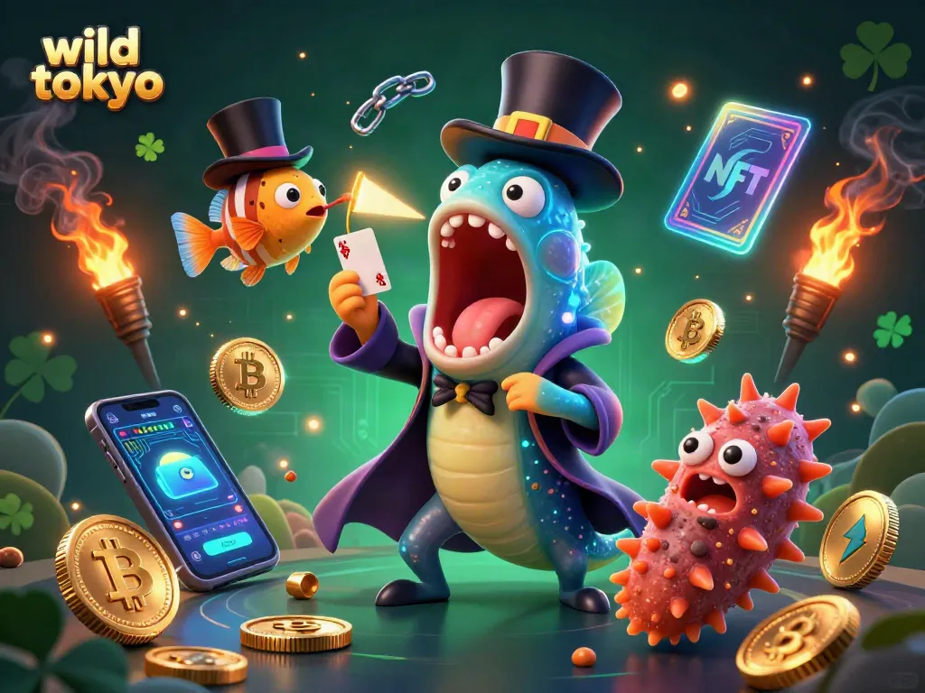 Engage with wild tokyo’s lively 3D illustration showcasing deep-sea creatures performing magic in a vibrant casino ambiance.