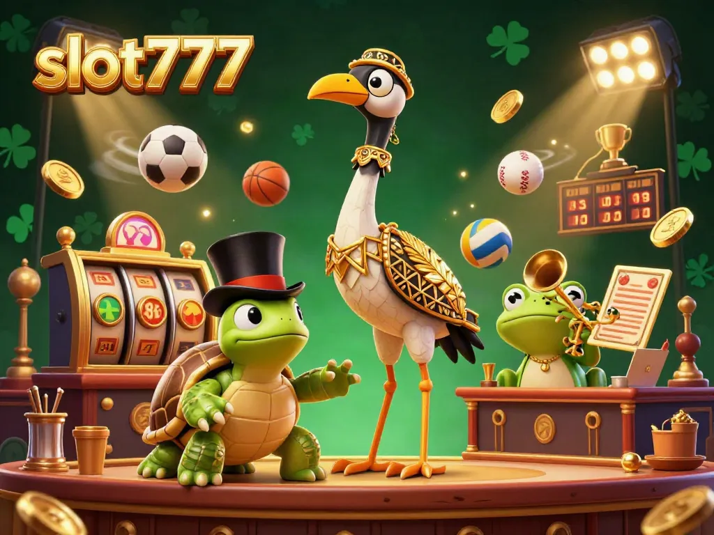 Spin and win with slot777 in a lively casino scene featuring dazzling characters and game elements.